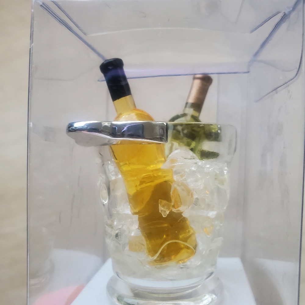 NEW Champagne Ice Bucket Acrylic Bottle Stopper White Wine